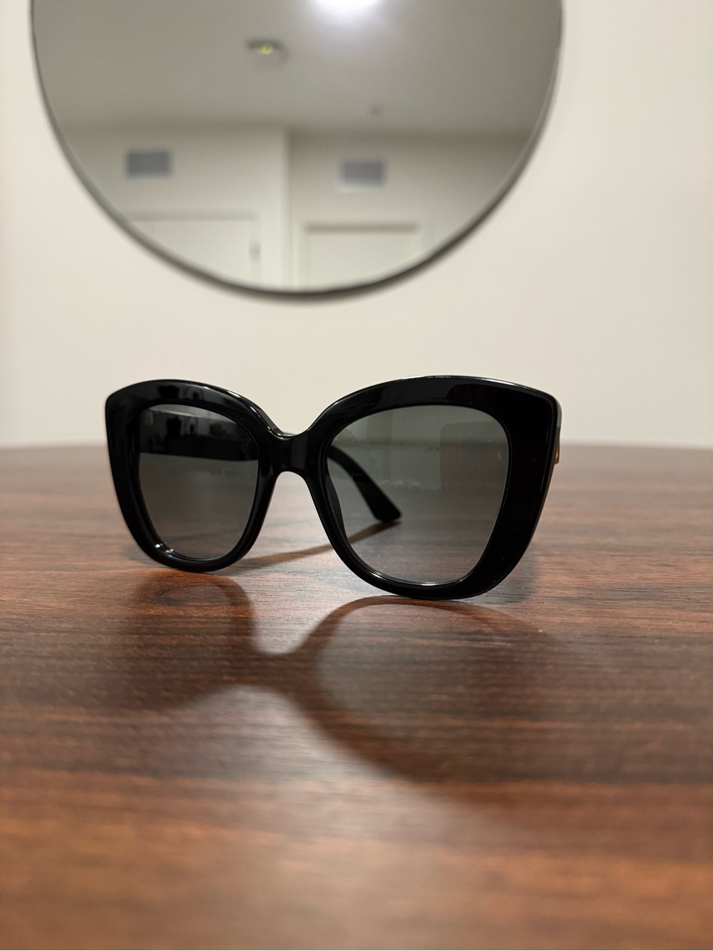Gucci Black Sunglasses with Gold GG Accent